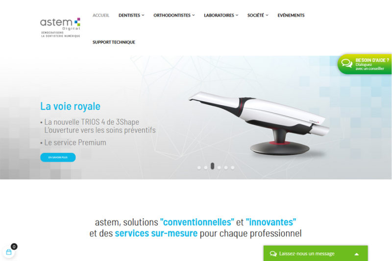 astem digital vente en ligne de produits secteur dentaire