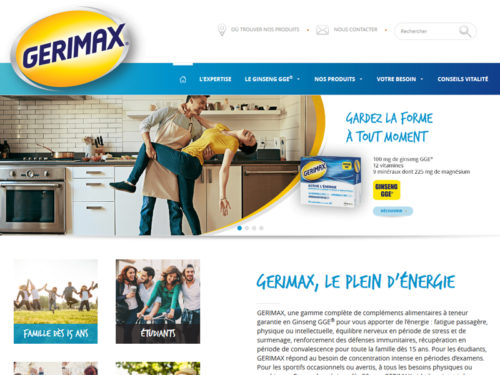Gérimax site vitrine complément alimentaire