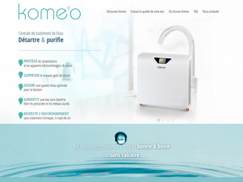 Komeo, site vitrine responsive et parallax