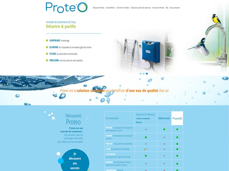 Proteo, site vitrine responsive et parallax