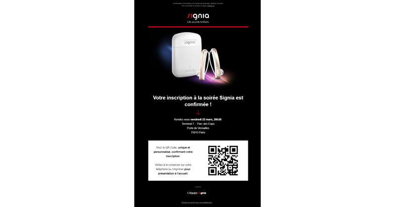 sivantos emailing soiree qrcode